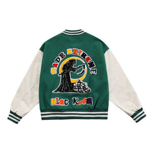 OEM Fabricant Blouson de baseball personnalisé de haute qualité avec manches en cuir brodé de chenille pour hommes Blouson universitaire Letterman - Product Image 6