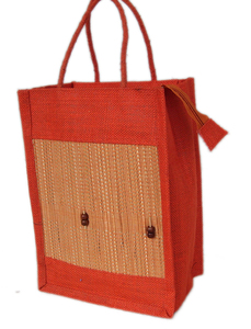 Eco-Friendly Four Wine Bottle Carrier Reusable Jute Recycled Tote <b>Bag</b> Christmas Gift Handle Lowellcraft JBW00667 Shopping <b>Bags</b> - Product Image 2