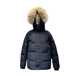 Chaqueta de Invierno para Hombre, Estilo Clásico Canadiense, de Alta Calidad, Abrigo Cálido, Cortavientos, con Piel de Lobo Auténtica, Chaqueta Parka de Plumas de Ganso - Product Image 1
