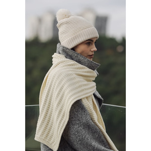 Écharpe d'hiver marron décontractée pour femmes Niwul châle en tricot doux avec texture unie pour un usage quotidien - Product Image 2