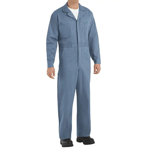 <b>Men's</b> Blue Cotton <b>Work</b> Coverall Dust Proof Full Sleeve Uniform Anti-Wrinkle Breathable Quick Dry Plus Size - Product Image 5
