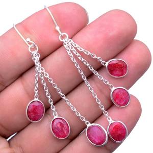 Pendientes de rubí de plata de ley sólida 925, joyería colgante para Niñas para mujeres, moda india con sello de moda para regalos, pendientes - Product Image 2