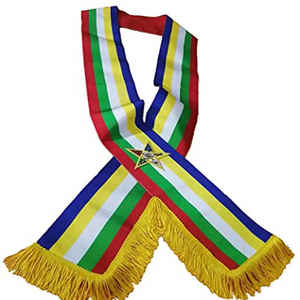 Vente en gros de ceintures maçonniques OES Sash à cinq couleurs Ceintures maçonniques personnalisées de haute qualité à vendre - Product Image 1