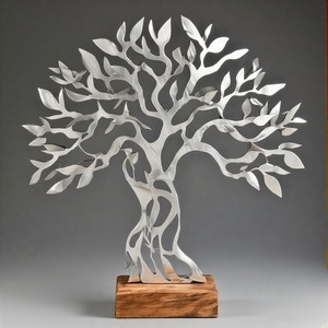 TinselSprig AuraBranch EternaBloom Escultura de árbol de metal decorativa hecha a mano para el hogar y la Oficina - Product Image 3
