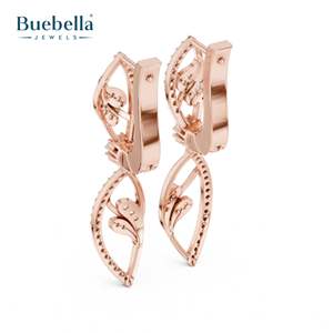 Boucles d'oreilles à la mode en argent sterling 925 avec diamants ronds Boucles d'oreilles en diamant avec pierres précieuses à la mode - Product Image 4