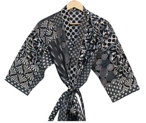 100% Cotton Floral Printed Kimono Bathrobe Handmade Night Dress Women Unisex Plus Size <b>Spa</b> Bath Summer-Mother's Day Wholesale - Product Image 1