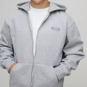 Zip up Crop Bottom Haute Qualité Conception Personnalisée Automne Vente Chaude Hommes Sweats À Capuche Casual 100% Coton Poche - Product Image 1