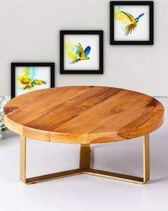 Plateau à gâteau rond en bois au design moderne avec support, peint à la main, décoration de table pour les fêtes d'anniversaire, MOQ 50 pièces - Product Image 4