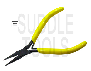 Black 115mm DIY Flat Nose Pliers Smooth <b>Plain</b> Jaws Plier Two Color Grip Handles Stainless Steel Jewelry Setting Jewelry Making - Product Image 3