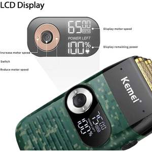 Afeitadora Eléctrica Recargable para Hombre con Triple Cuchilla Rotatoria, Inalámbrica, Resistente al Agua IPX7, Estuche de Viaje en Alemán - Product Image 2