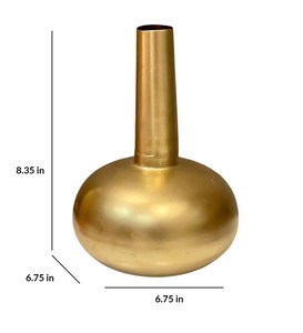 Premium Vantage Fancy Venta caliente Florero de metal con acabado dorado para decoración del hogar y sala de estar Florero de hierro vintage antiguo - Product Image 3