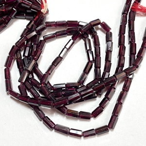 Perles en forme de tube à facettes grenat, perles fantaisie grenat naturel de bonne qualité pour la fabrication de bijoux - Product Image 1