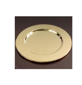 Vente en gros en usine, ensembles d'assiettes de présentation en or 13 pouces 33cm de couleur personnalisée, vaisselle de mariage en vrac écologique, design moderne - Product Image 1