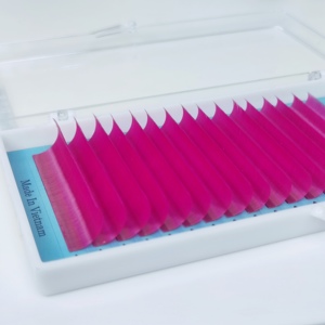 Promade D 0,10 Mixed 8-15 Extensiones de pestañas de abanico de color rosa Hecho en Vietnam - Product Image 2