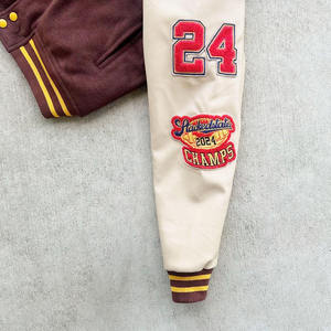 แจ็กเก็ตเบสบอลสำหรับผู้ชายเสื้อแจ็กเก็ตกันหนาวแบบลำลองปกตั้งมีหลายสี - Product Image 3