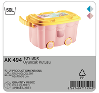Afossa 50L Rectangulaire Empilable à Roulettes en PP Moulé par Injection Écologique Robuste Moderne Multifonctionnel pour Rangement de Jouets Familial