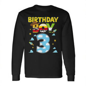 T-shirt à manches longues pour garçon, thème western, troisième anniversaire, pour enfants - Product Image 2