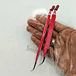 Pinces à épiler pour extensions de cils SOMEX SURGICAL en acier inoxydable antistatique, précises et durables (12 cm/14 cm) - Product Image 1