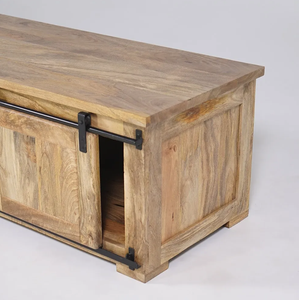 Moderno mueble de TV industrial de madera y metal de 180 cm DISEÑO DE París para sala de estar Hotel dormitorio apartamento - Product Image 4