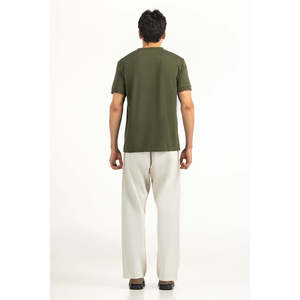Camiseta de Hombre Personalizada Ecológica Verde con Serigrafía Frontal, 100% Algodón, Cuello Redondo, Corte Regular, Proveedor OEM con Logotipo Personalizado - Product Image 5