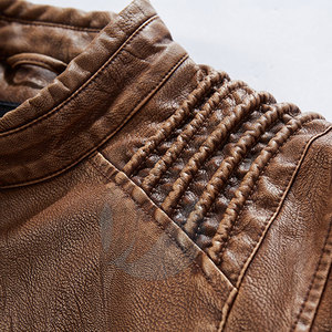 Chaqueta de moda de invierno 2024, chaqueta de cuero de diseño OEM para hombre, chaqueta de cuero transpirable ajustada para hombre - Product Image 5