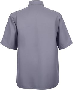 เสื้อเชฟแขนสั้นสีเทายูนิเซ็กซ์ผ้าฝ้ายระบายอากาศได้ชุดทำงานแฟชั่น - Product Image 2