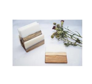 <b>Resin</b> and Wood <b>Stone</b> Coasters Sets Modern Bar Coasters Wooden House Decoration for Green Color Hot Sale - Product Image 5