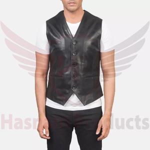 Produits Hasnain Gilet de moto d'hiver décontracté pour hommes doublure en cuir et polyester respirant tissu en toile personnalisable nouveau design - Product Image 1