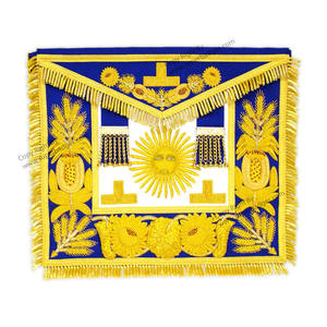 Delantal Masónico para Maestro Masón, Tela de Lona de Color Personalizado con Diseño de Encaje Bordado - Product Image 3