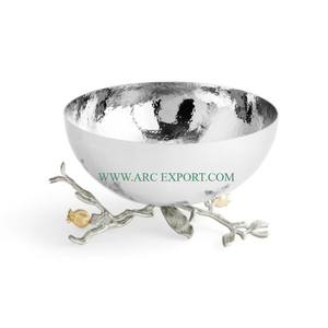 Cuenco decorativo creativo de nueva apariencia de tendencia con base de diseñador de ramas, artículos de aluminio y plata, cuencos únicos de mesa para servidores de alimentos - Product Image 6