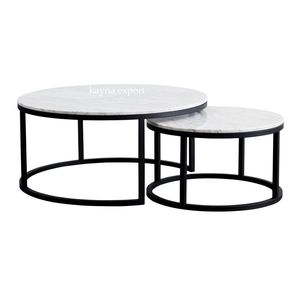 Table basse ronde artisanale de style moderne avec dessus en métal pour salon Offre Spéciale meubles à prix compétitif - Product Image 2