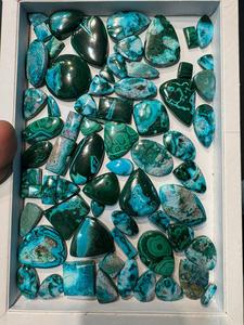 IGI certificado Natural azurita malaquita cabujón corte ovalado 9mm azul verde piedra preciosa cuarzo y ópalo Material 8mm Altura tamaño libre - Product Image 4