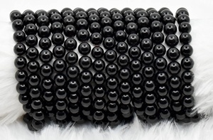Protection ultime contre la négativité et le stress, perles rondes en tourmaline noire de 8 mm pour la méditation, bijoux - Product Image 2