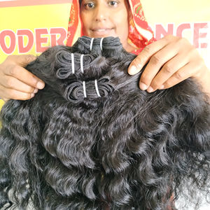 100% Remy vietnamita procesamiento químico sin enredos ninguno cabello virgen ninguno piojos ondulado negro natural paquetes templo cabello humano - Product Image 1