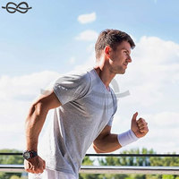 Chemises de sport à col rond pour hommes, manches courtes, séchage rapide, t-shirt de sport athlétique, évacuation de l'humidité, performance active, 100% coton