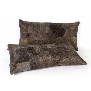 Taie d'oreiller moderne en cuir avec surpiqûres et motif à pois géométriques - Product Image 3