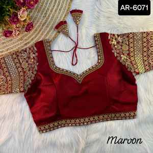 Vêtements traditionnels indiens, Lehenga et Saree de mariage, broderie fantaisie, travail lourd, soie italienne pure et douce, chemisier avec taille plus - Product Image 6