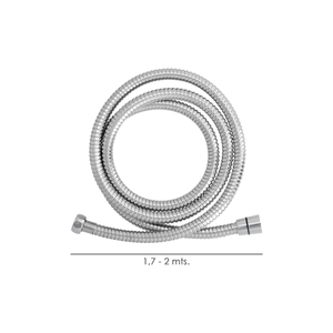 Extendable Stainless Steel Shower Hose 1.7 to 2.0 Meters with Brass Accessories - Product Image 2