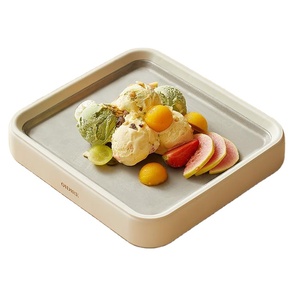 Crème glacée blanche à usage domestique et yaourtière frite machine à rouler la crème glacée machine à yaourt glacé machine à crème glacée frite - Product Image 1