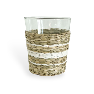 Corde naturelle antidérapante porte-anneau tissé moderne bohème gobelet à boire décoratif gobelet à la main manchon verres approvisionnement - Product Image 1