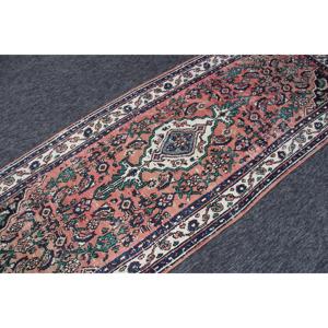 Petit tapis turc de 3,5 x 9,3 pieds, tapis géométrique vintage bronze - Product Image 2