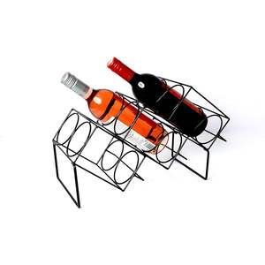 ที่วางขวดไวน์ทำด้วยมือทำจากเหล็กพร้อมผิวแบบชนบทที่ไม่เหมือนใครเหมาะสำหรับเก็บไวน์ในร่มและของตกแต่งชิ้นกลาง - Product Image 3