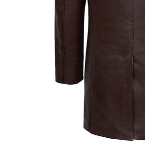 เสื้อโค้ทหนังแกะแท้สำหรับผู้ชาย, เสื้อเทรนช์โค้ทหนังสีน้ำตาลสไตล์ใหม่สำหรับฤดูหนาว - Product Image 6