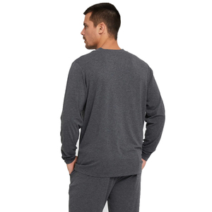 Camiseta de bambú Spandex de alta calidad con gráfico de serigrafía personalizada para hombre, Camiseta básica de manga larga de bambú para hombre al por mayor - Product Image 6