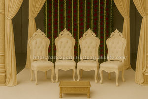 ชุดเก้าอี้ไม้แมนแดปสำหรับงานแต่งงานของสหราชอาณาจักรชุดเก้าอี้แมนแดปสีขาวหกชิ้นทำด้วยมือตามสั่ง - Product Image 2