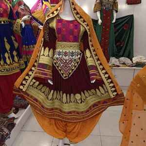 Vestido Afgano Tradicional de Manga Larga hasta la Rodilla de Primera Calidad, Diseño Único, Cómodo de Usar, Vestido Kuchi para Mujer Afgana - Product Image 2