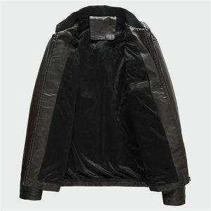 Premium Quality Men's <b>Leather</b> <b>Jacket</b> Casual Outerwear with Breathable Size for <b>Winter</b> Factory Direct Sale <b>Leather</b> <b>Jacket</b> - Product Image 3