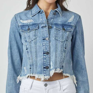 Premium Quality Women Jeans <b>Jacket</b> Custom Logo Comfortable Casual Wear Women Jeans <b>Jacket</b> For Online Sale - Product Image 5