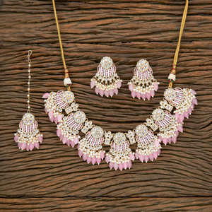 Juego de collar de cuentas Indo occidentales artificiales muy demandadas con chapado en oro en joyería de moda - Product Image 6