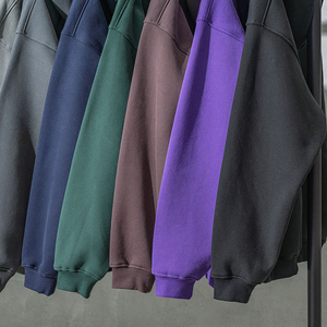 Sweat-shirts unisexes en coton d'hiver de haute qualité, surdimensionnés, en polaire, à épaules tombantes, unis, vierges, personnalisables, pour hommes, impression numérique - Product Image 2